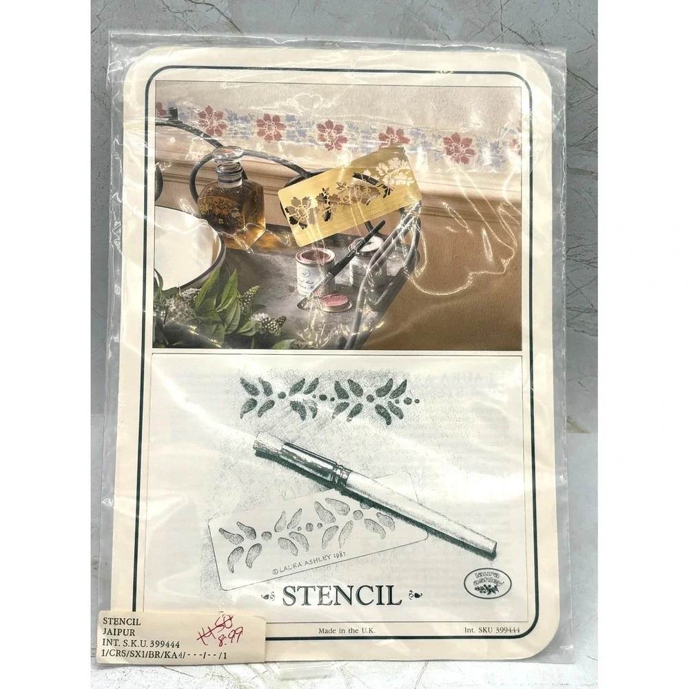 Vintage Laura Ashley Brass Stencil Jaipur 1990 Homecrafts #399444 NEW in Package